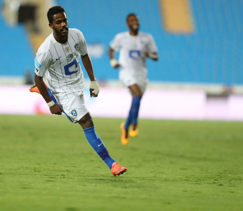 نواف العابد يحتفل بالهدف الثاني (إعلامي الهلال)