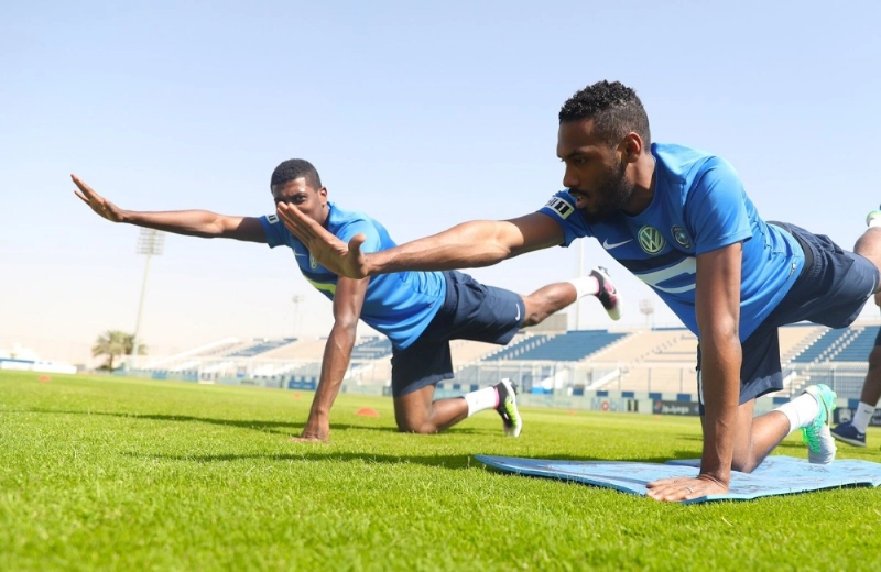 من تدريب الهلال الصباحي أمس (إعلامي الهلال)
