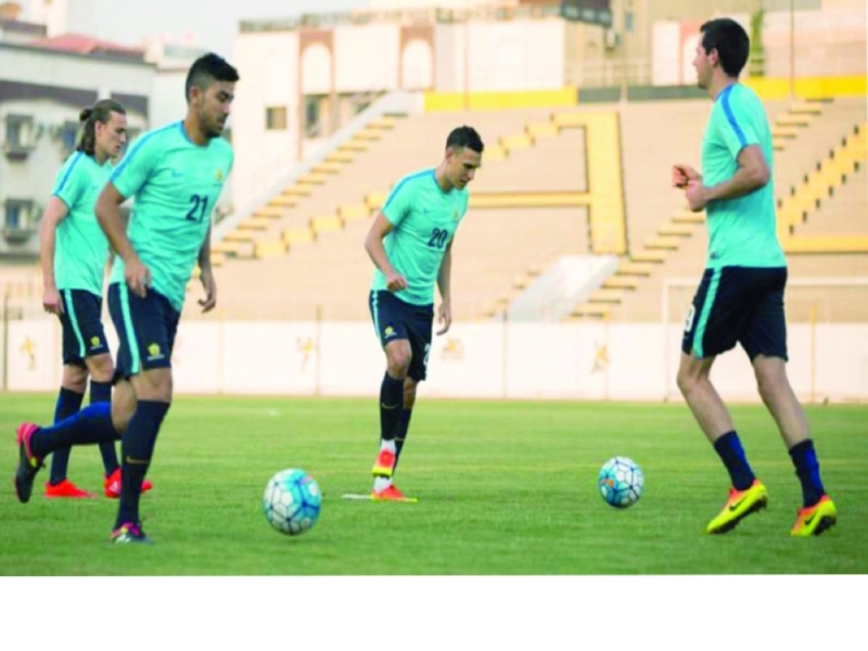 من تدريبات المنتخب الأسترالي في نادي الاتحاد (مكة)