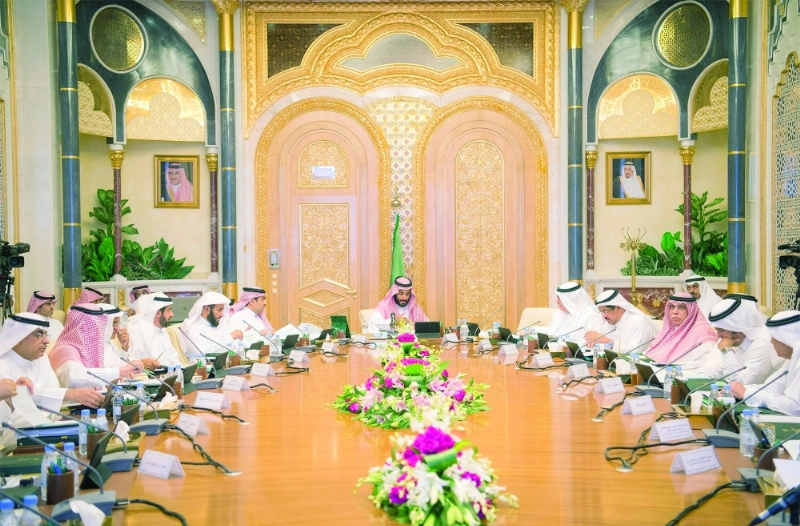 الأمير محمد بن سلمان لدى ترؤسه اجتماع المجلس (واس)