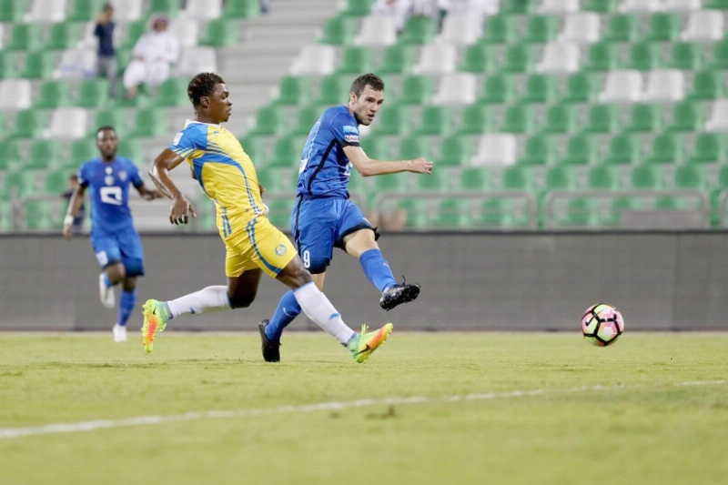 ليو يوناتيني خلال ودية الغرافة (إعلامي الهلال)