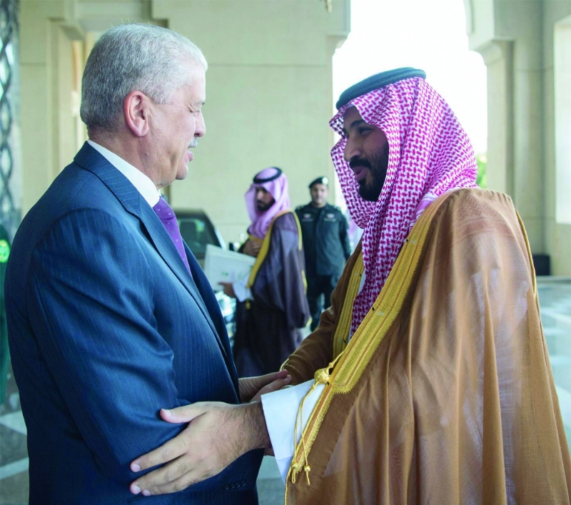الأمير محمد بن سلمان مستقبلا عبدالمالك السلال (واس)