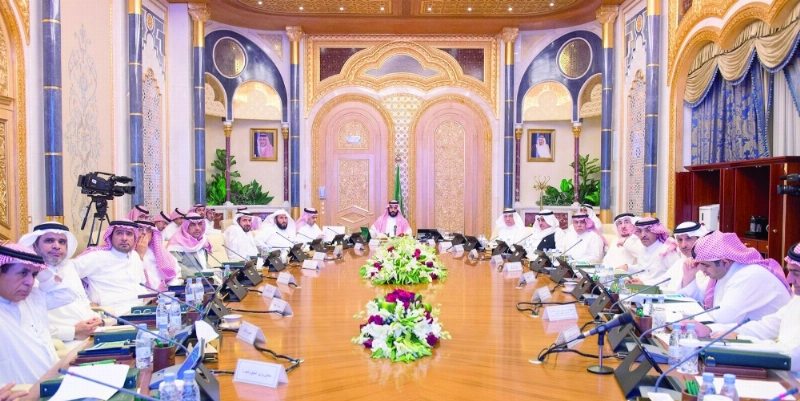 الأمير محمد بن سلمان خلال ترؤسه جلسة المجلس (واس)