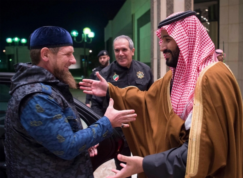 الأمير محمد بن سلمان لدى استقباله رمضان قديروف (واس)