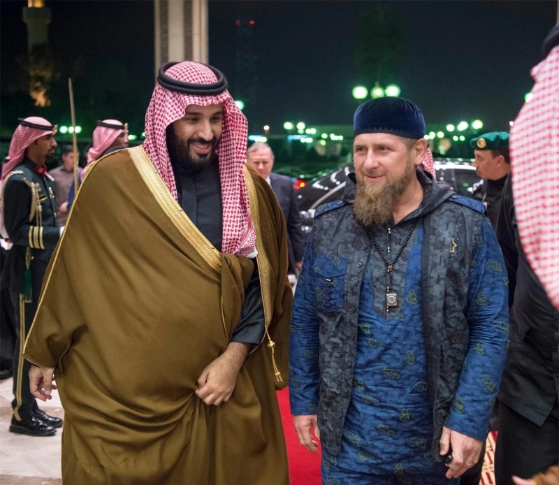 الأمير محمد بن سلمان لدى استقباله رمضان قديروف (واس)