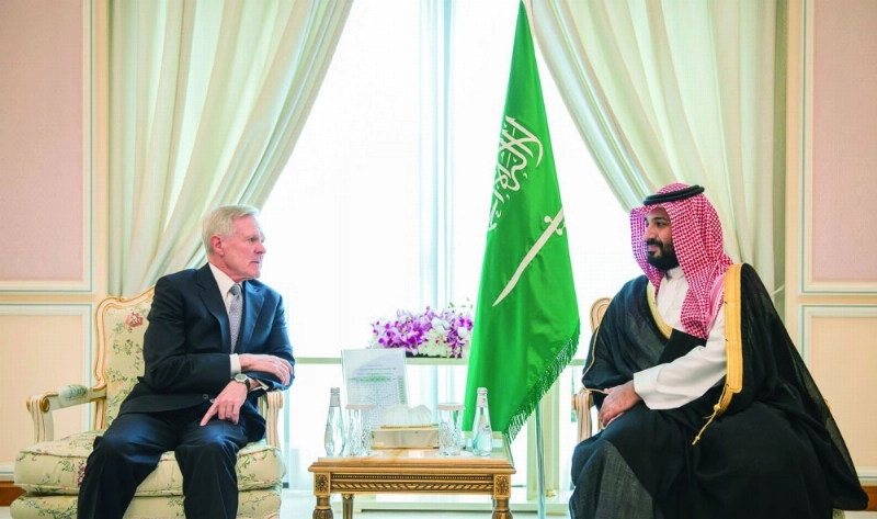 الأمير محمد بن سلمان لدى لقائه راي مابوس (واس)