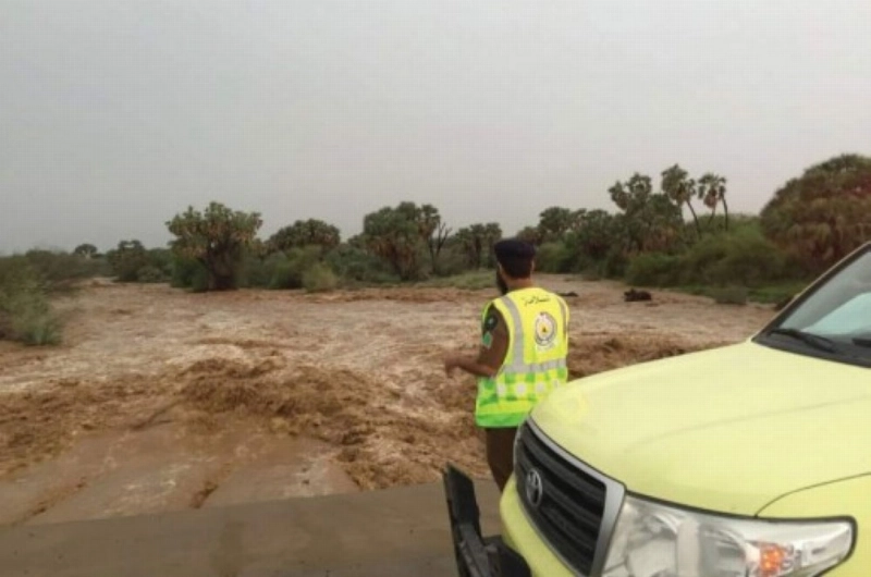 سيول بأحد الأودية (مكة)