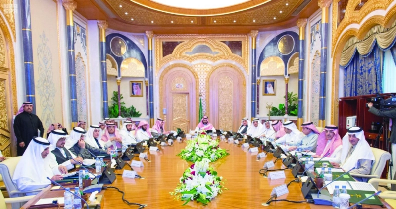 الأمير محمد بن سلمان لدى ترؤسه اجتماع المجلس (واس)