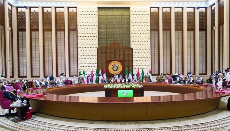 قادة دول الخليج في الجلسة الافتتاحية للدورة الـ 37 في المنامة اليوم (بندر الجلعود)