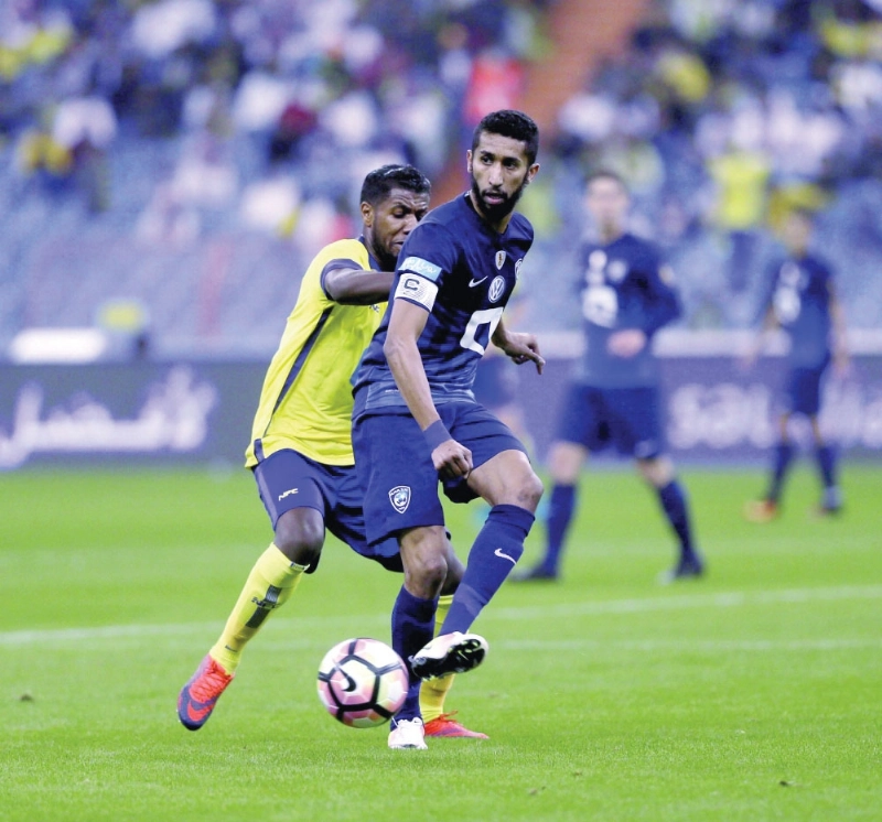 سلمان الفرج خلال مباراة النصر الأخيرة (إ ب أ)