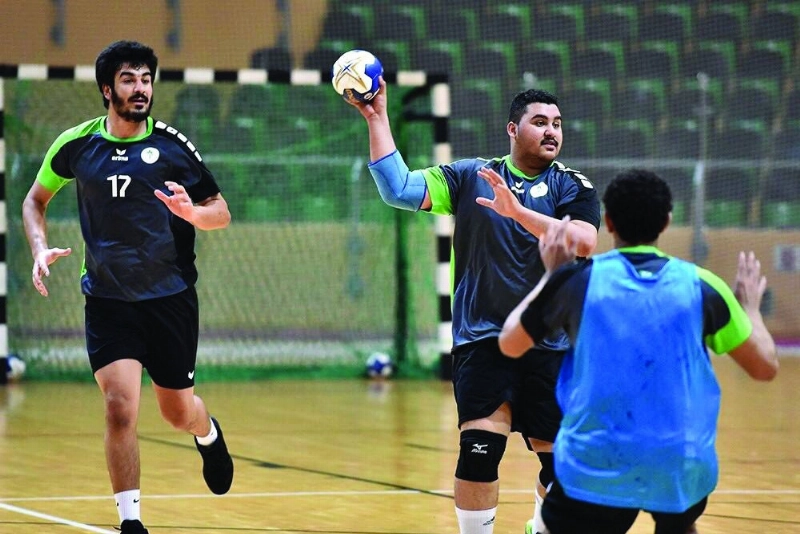 جانب من حصة تدريبية لأخضر اليد (مكة)