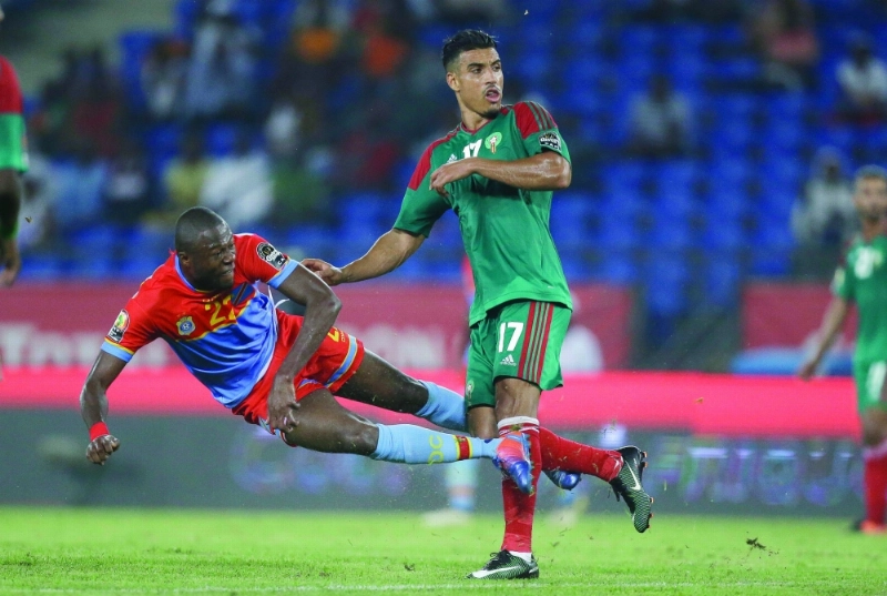 من المباراة الأولى بين المغرب والكونجو الديمقراطية (أ ب)