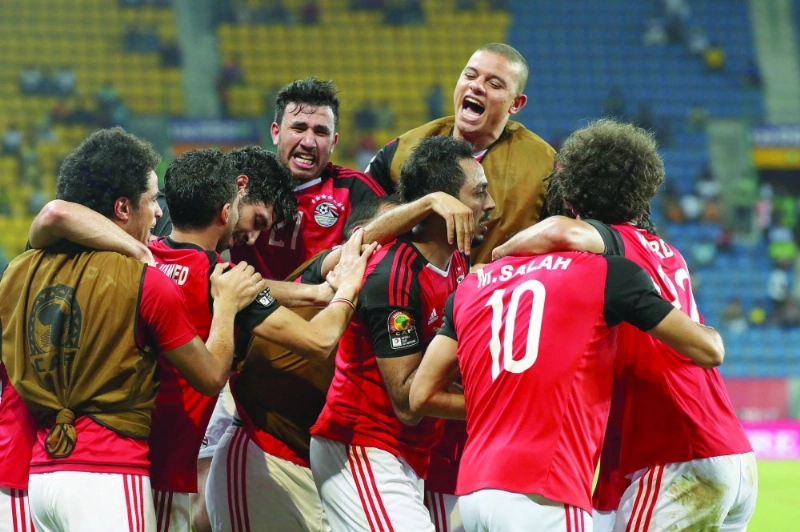 فرحة لاعبي مصر في الجولة السابقة (إ ب أ)