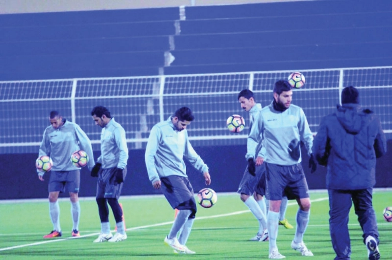 من تدريبات فريق الباطن استعدادا للاتفاق (إعلامي الباطن)