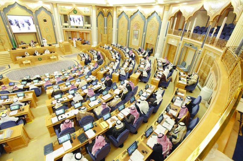من جلسة الشورى أمس (واس)