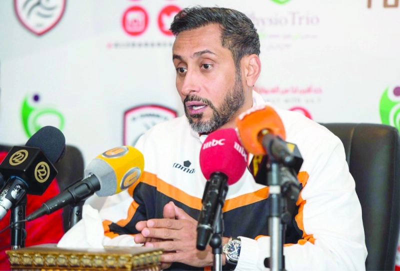 سامي الجابر خلال المؤتمر الصحفي (إعلامي الشباب)