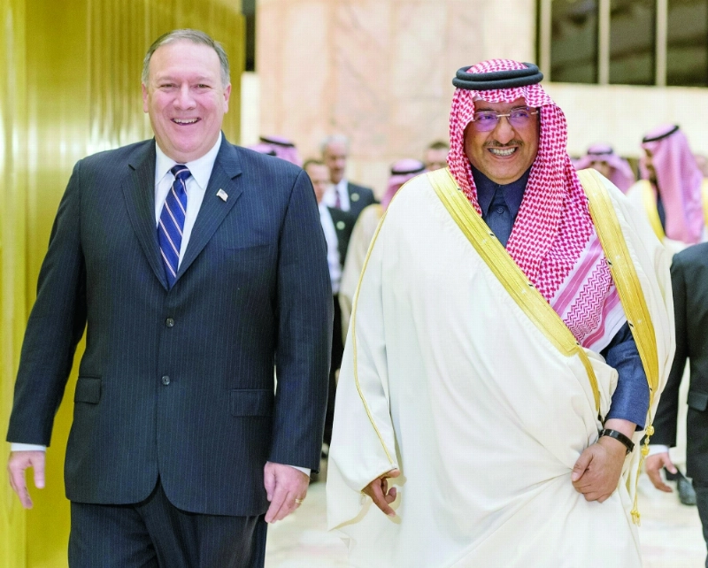 الأمير محمد بن نايف ومايكل بومبيو أمس