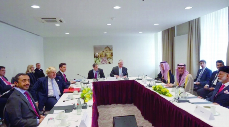 عادل الجبير مشاركا في اجتماع اللجنة الرباعية بشأن اليمن في بون بألمانيا أمس (واس)