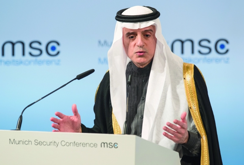 الجبير يتحدث أمام المؤتمر الأمني في ميونخ (أ ب)