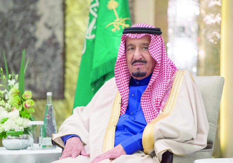 الملك سلمان لدى تشريفه حفل المنتدى الاستثماري السعودي الصيني (واس)