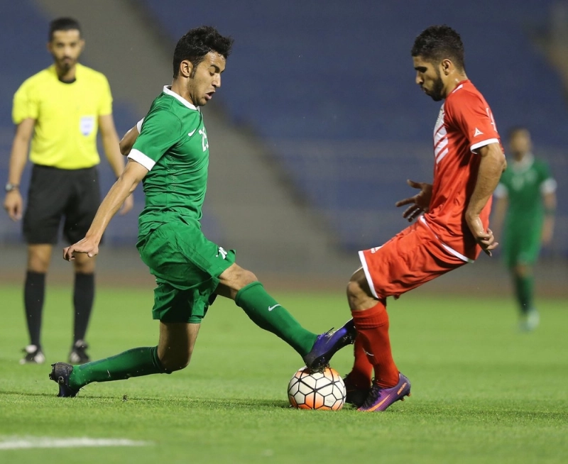 جانب من ودية منتخب ب وأولمبي عمان (مكة)