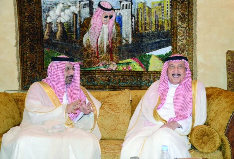 محمد بن ناصر لدى استقباله الفالح (واس)