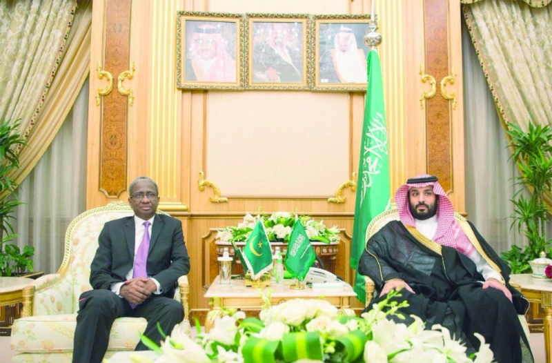الأمير محمد بن سلمان لدى استقباله جالو مامادو باتيا (واس)
