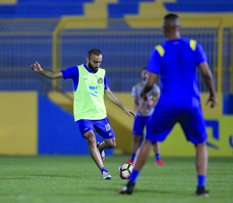 محمد السهلاوي خلال التدريبات (إعلامي النصر)