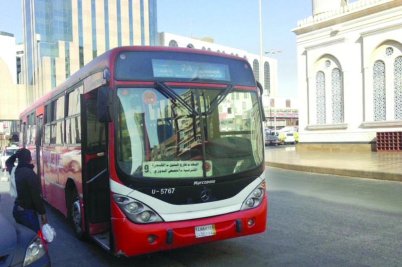 حافلة تابعة لسابتكو في منطقة البلد بجدة (مكة)