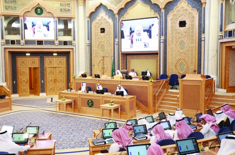 من جلسة الشورى أمس (واس)