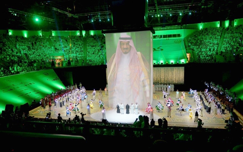 إحدى اللوحات الفنية التي شهدها الحفل الختامي لملتقى مكة (مكة)