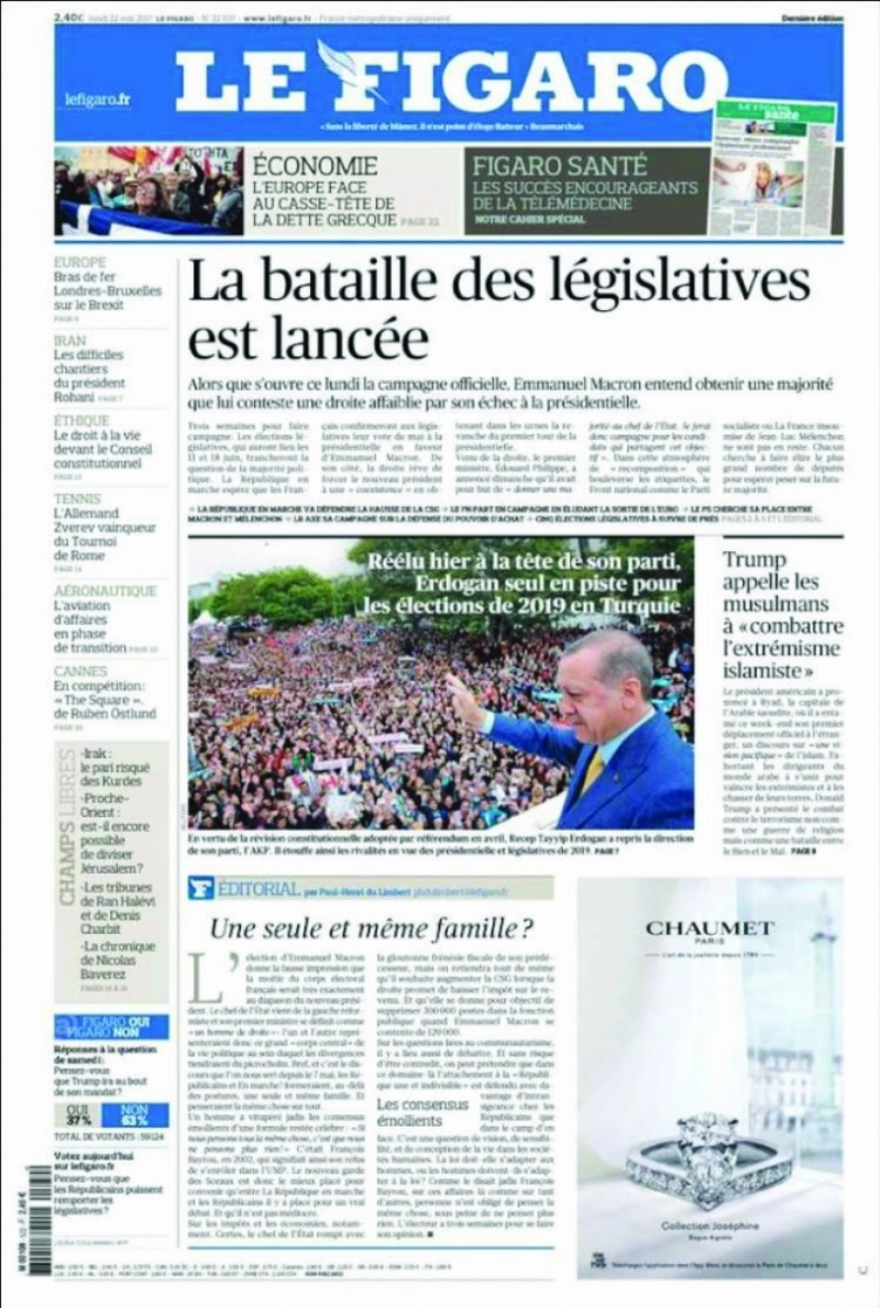 Le Figaro
الفرنسية
ترمب يدعو
المسلمين إلى
محاربة التطرف