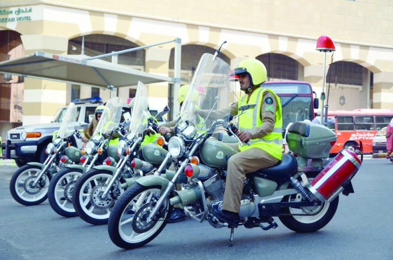 إحدى فرق الدراجات النارية لمباشرة الحالات الطارئة (مكة)