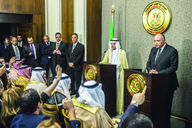 الجبير وشكري في القاهرة مطلع يوليو الجاري (أ ف ب)