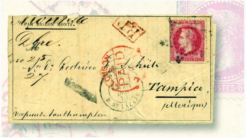 أحد أظرف بالون مونتي (Linn’s Stamp News)