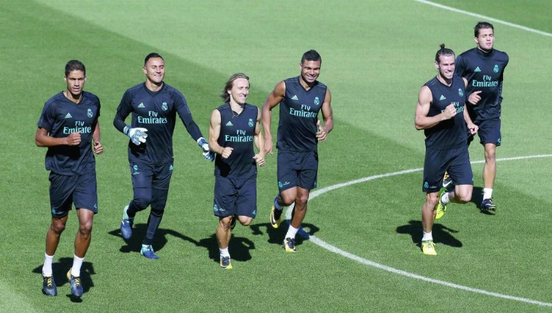 من تدريبات ريال مدريد أمس (إ ب أ)