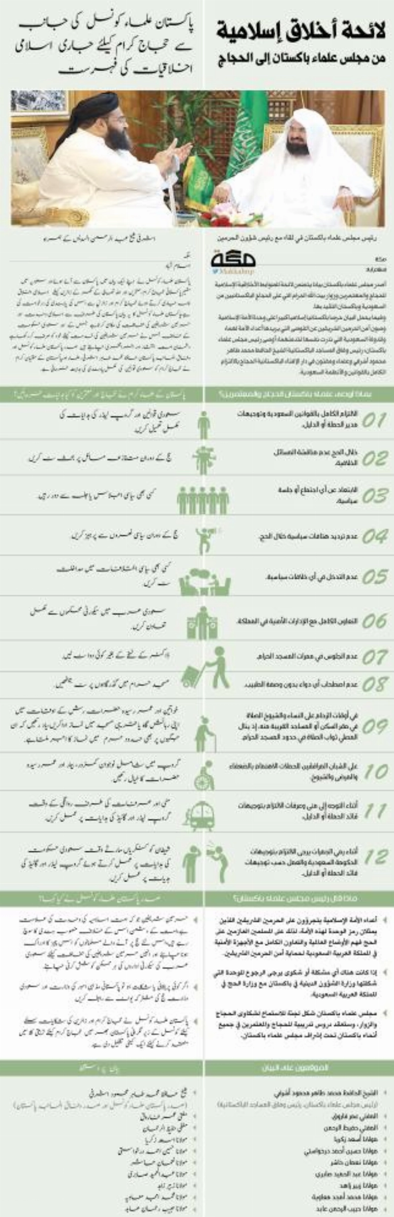 پاکستان علماء کونسل کی جانب سے حجاج کرام کیلئے جاری اسلامی اخلاقیات کی فہرست