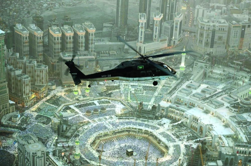 طائرة الأمن فوق أجواء الحرم المكي (واس)