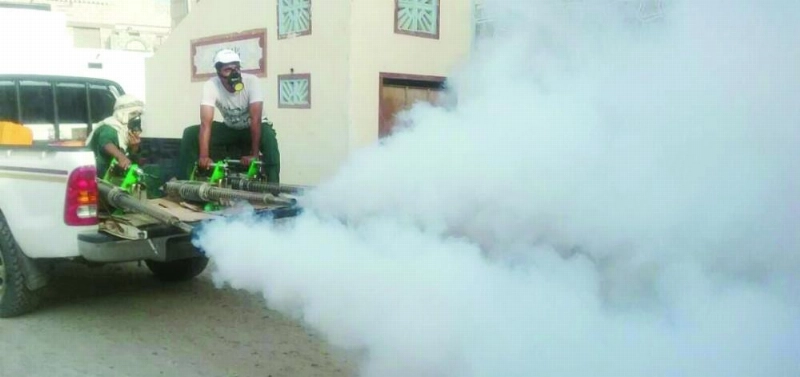 حملة الرش الضبابي بمديريات حضرموت (واس)