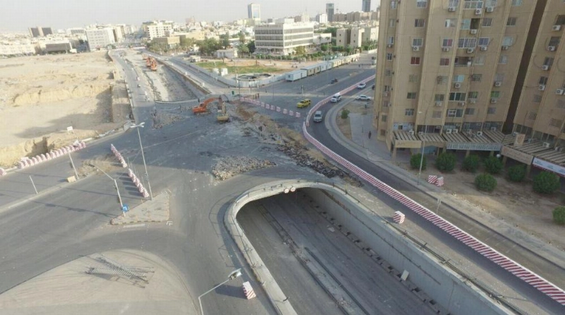 من أعمال إنشاء نفق طريق الملك سعود (واس)