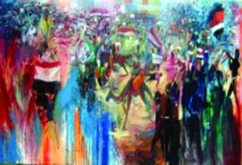 إحدى جداريات الحملة (بوابة المندرة)