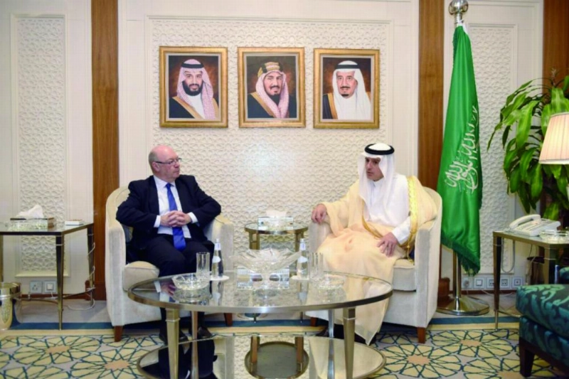 الجبير مستقبلا وزير بريطانيا لشؤون الشرق الأوسط (واس)