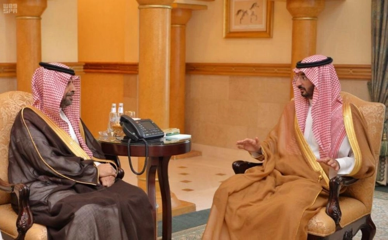ولدى استقباله عبدالله القرني