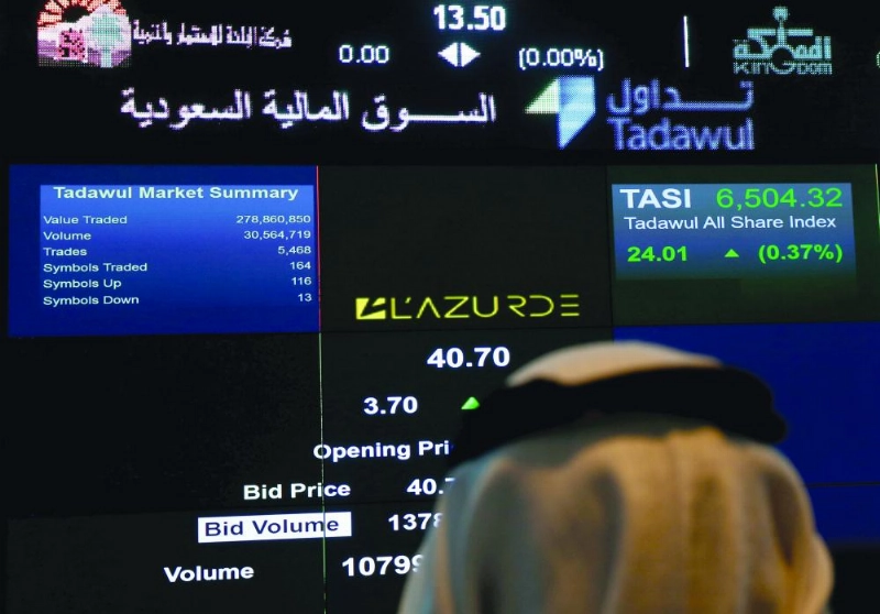 مستثمر يتابع شاشات سوق الأسهم السعودية (رويترز)