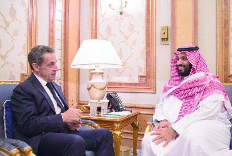الأمير محمد بن سلمان مستقبلا نيكولا ساركوزي