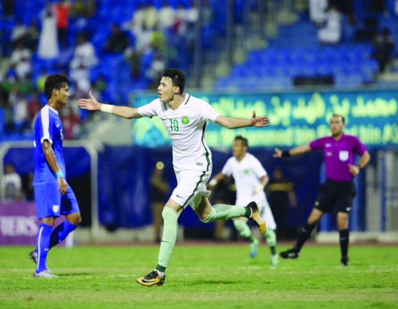 جانب من مباراة الأخضر الشاب والهند (صدى الشباب)