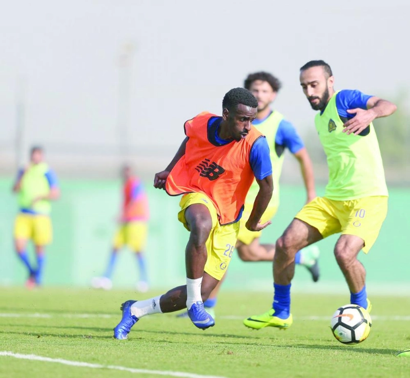 مناورة النصر أمس في معسكر جبل علي (إعلامي النصر)
