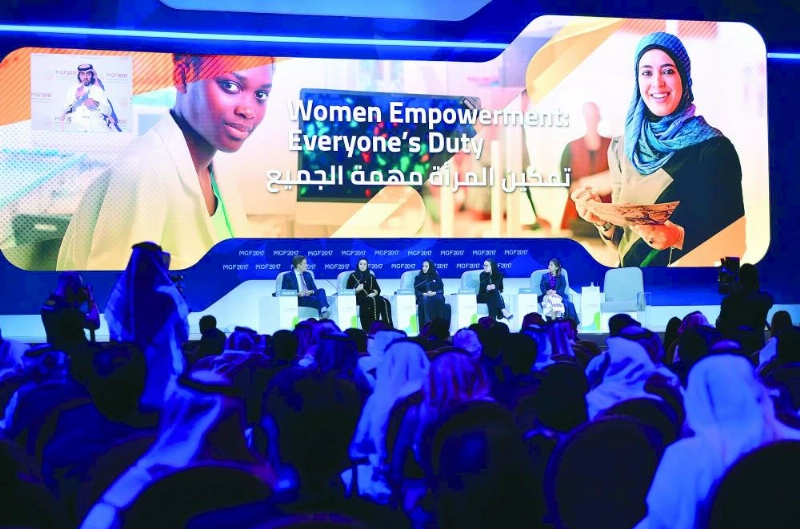 من جلسة تمكين المرأة بمنتدى مسك العالمي بالرياض (واس)
