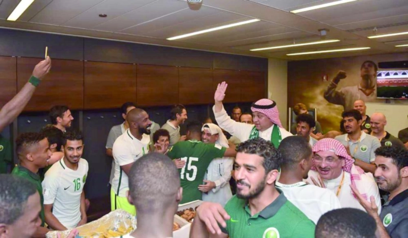لاعبو المنتخب عقب التأهل للمونديال (الاتحاد السعودي)