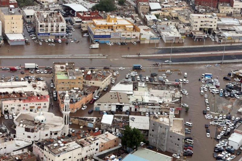 حي بني مالك كما بدا بعد الأمطار (مكة)